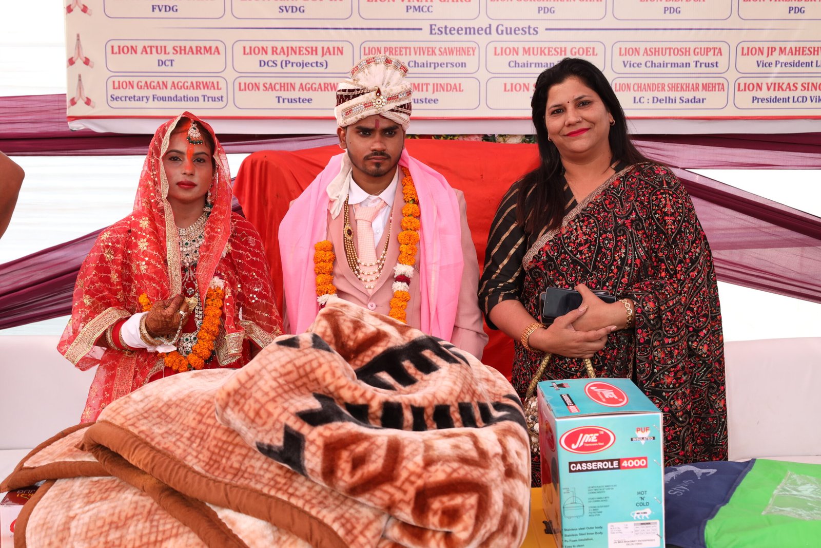 Matrimonial Today marriage bureau supporting newly married couple during Indian mass marriage ceremony