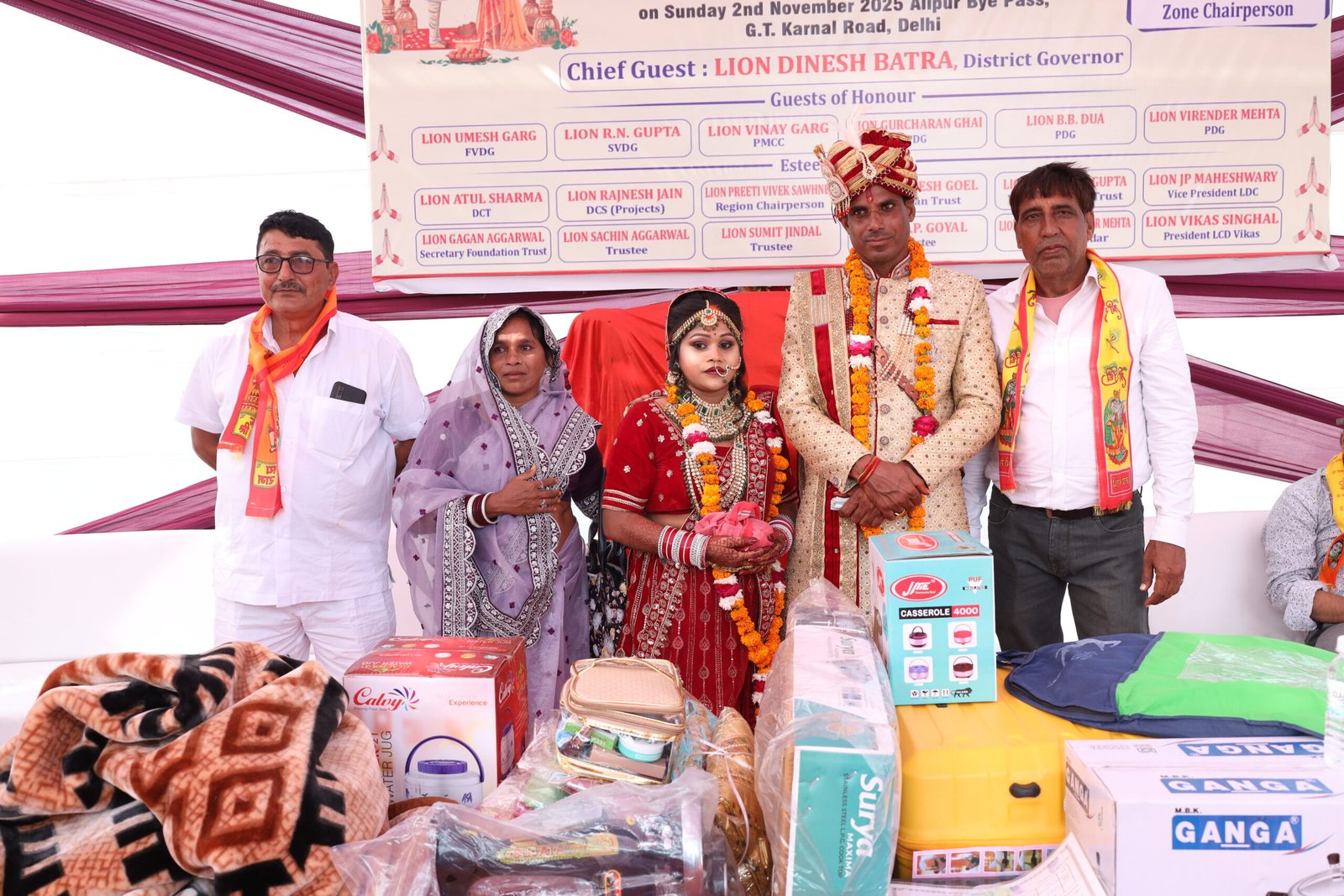 Matrimonial Today marriage bureau supporting Indian mass marriage ceremony with newly married couple and family